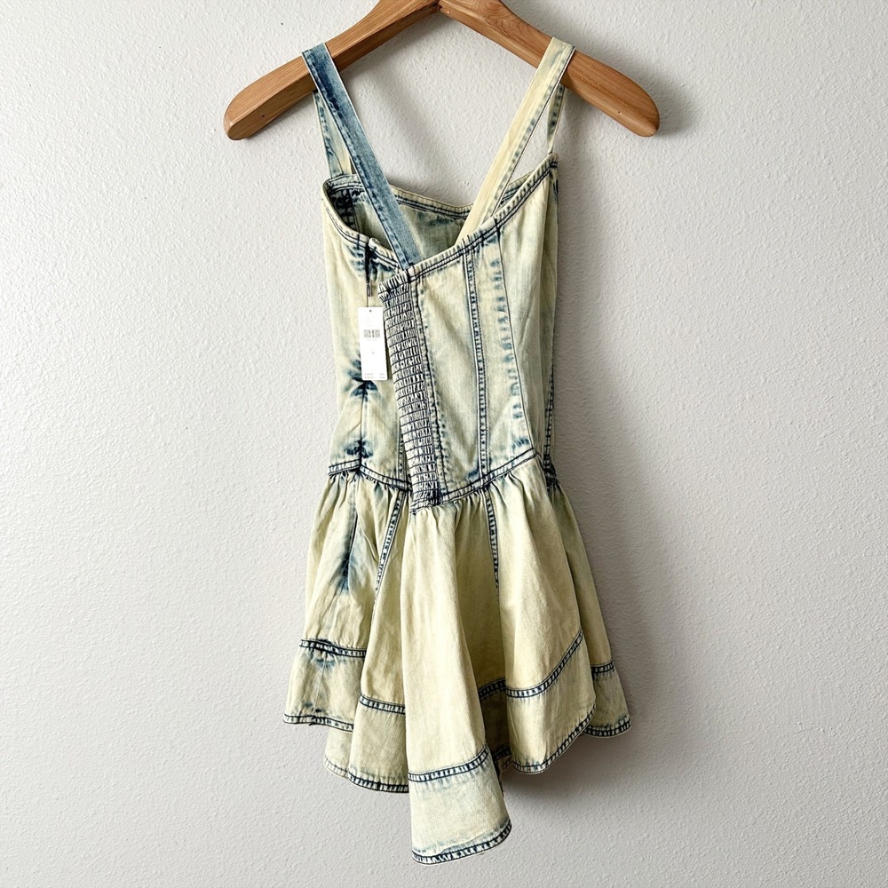 Pilcro Cream Wash Denim Romper with Blue Accents - Picture 5 of 11